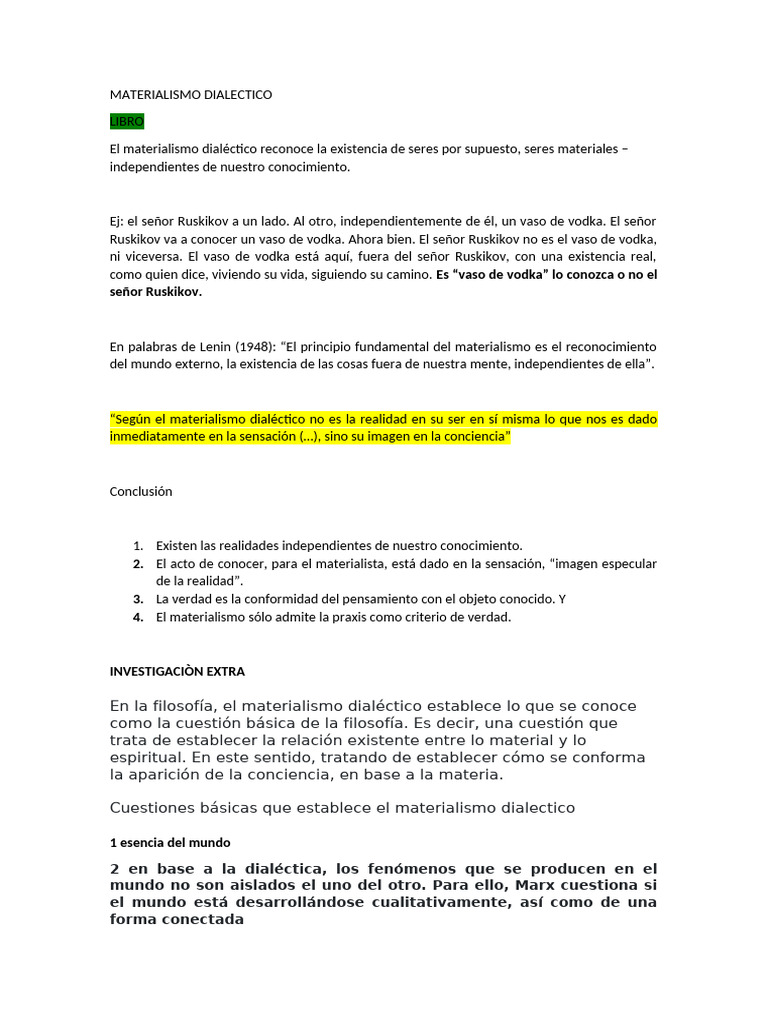 Materialismo Dialectico Pdf