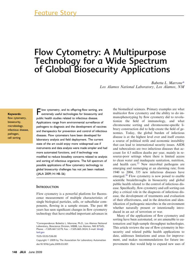 Flow Cytometry A Multipurpose Technology For A Wi | PDF | Flow ...