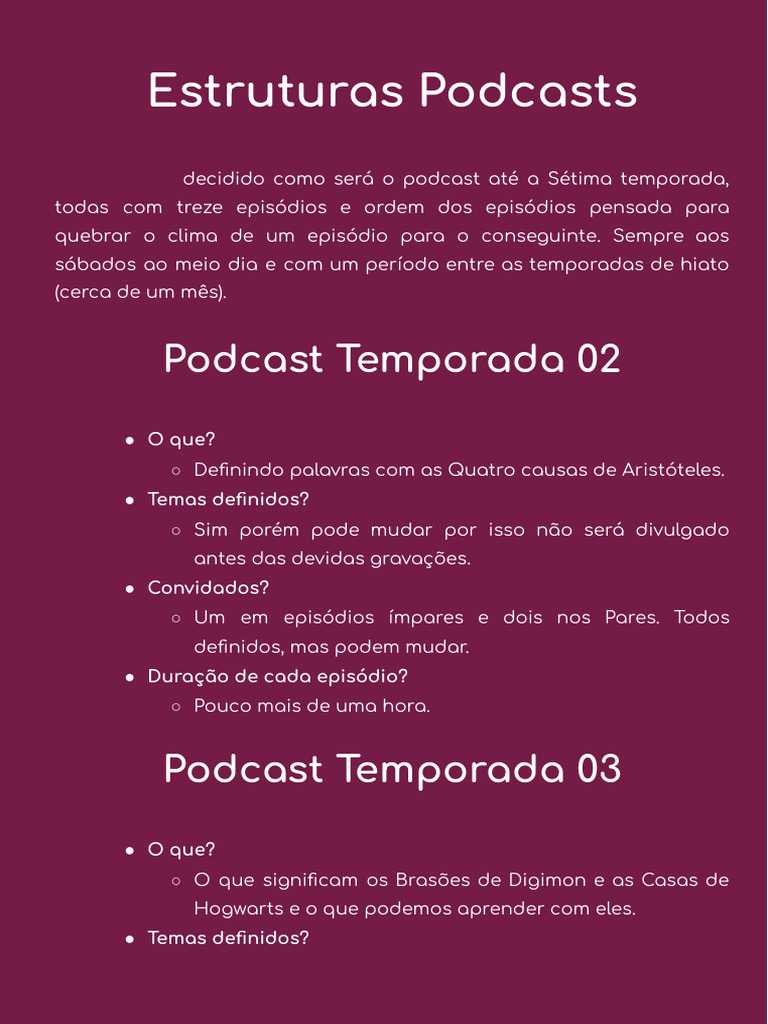 Estruturas Podcasts | PDF