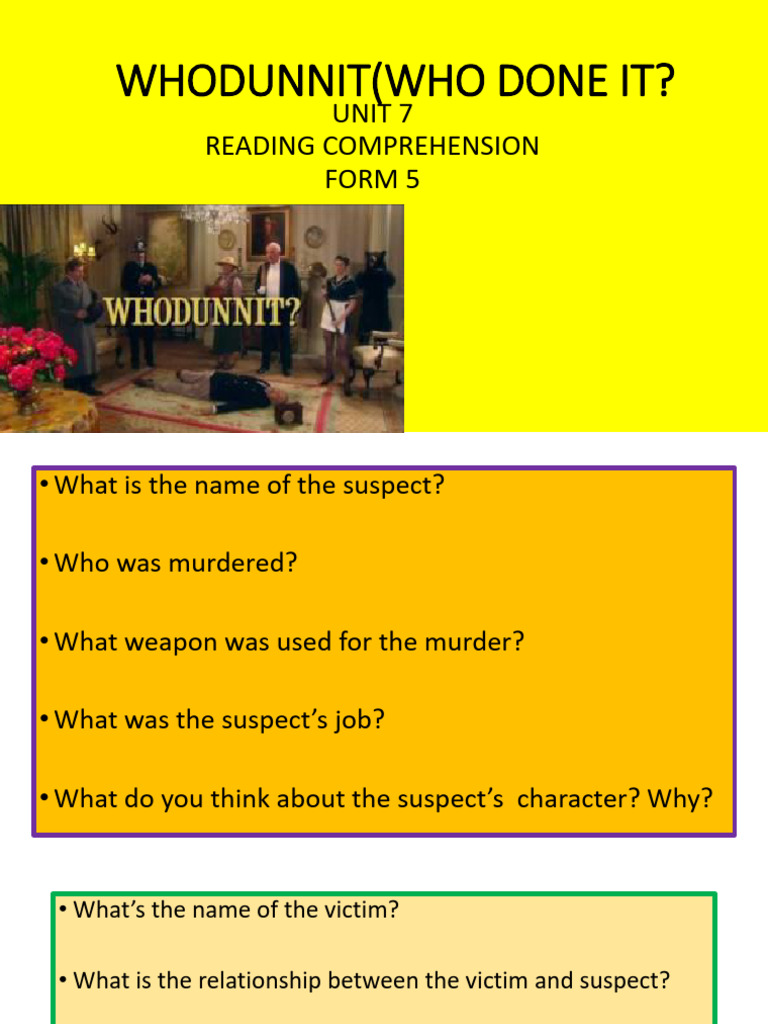 Reading (Whodunit) | PDF
