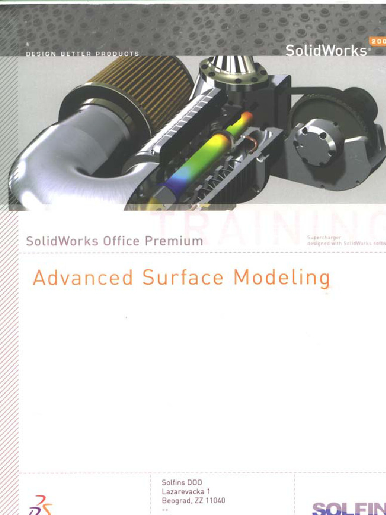 Solidworks Advanced Surface Modeling Training Manual PDF Free | PDF