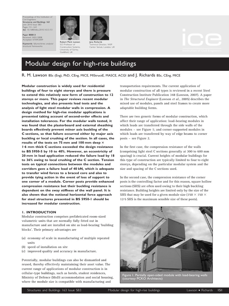 Lawson Richards 2015 Modular Design For High Rise Buildings | PDF
