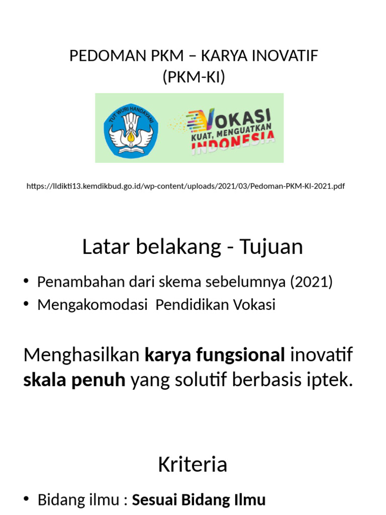 Pedoman PKM - Karya Inovatif | PDF