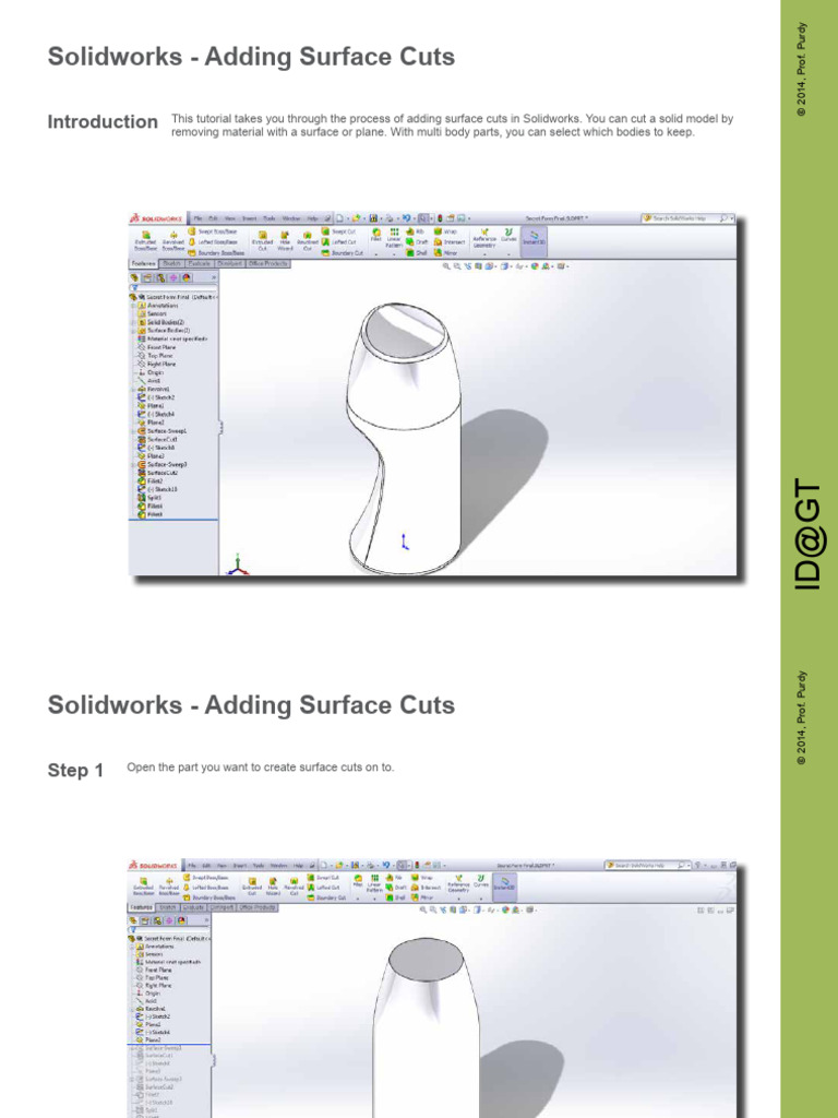 Solidworks Surface Cuts | PDF
