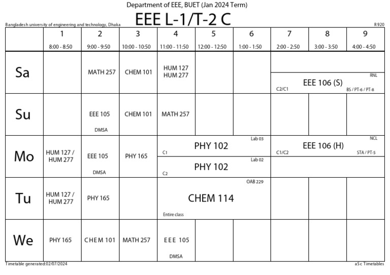 Routine 1-2 EEE (C) | PDF