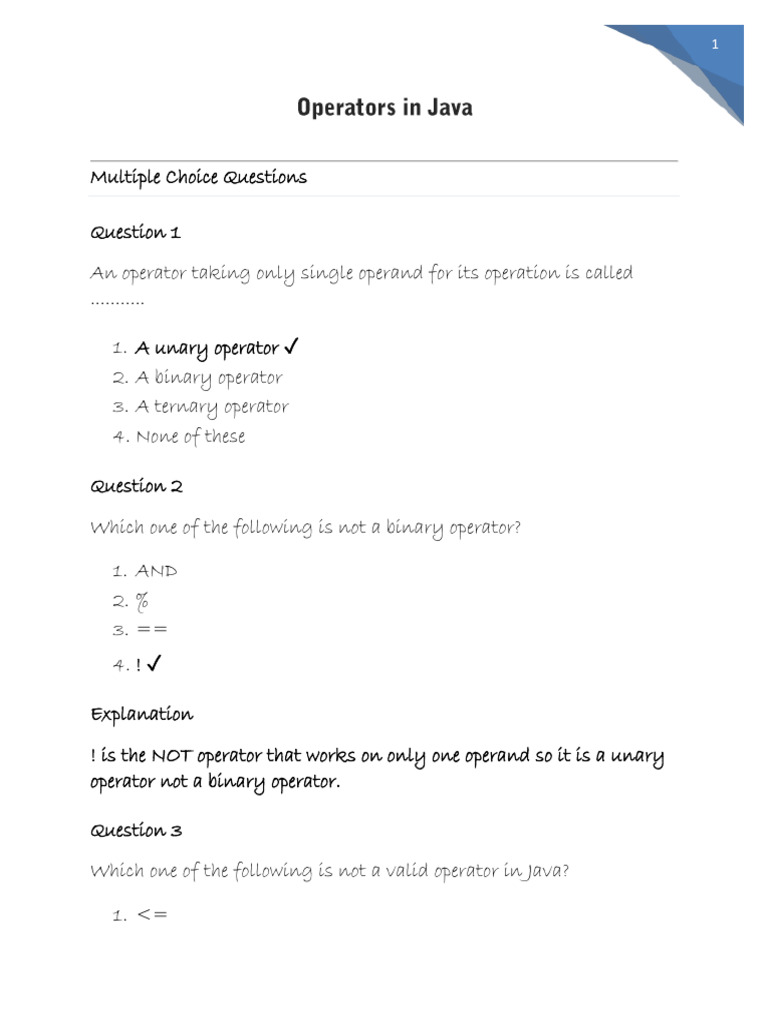 Operators in java clas ixx pdf