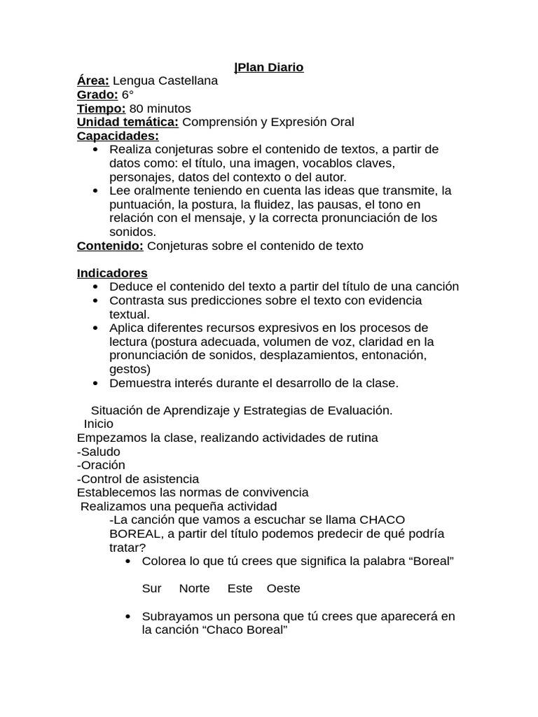 Conjeturas de Contenido. Expresión Oral | PDF