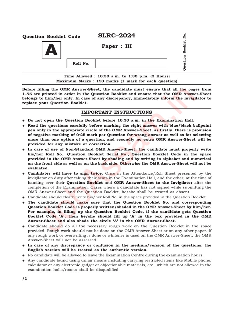 Paper Iii Set A 1 Pdf