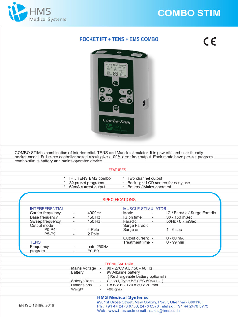 Pocket IFT TENS EMS Combo Device | PDF | Mains Electricity | Computer ...