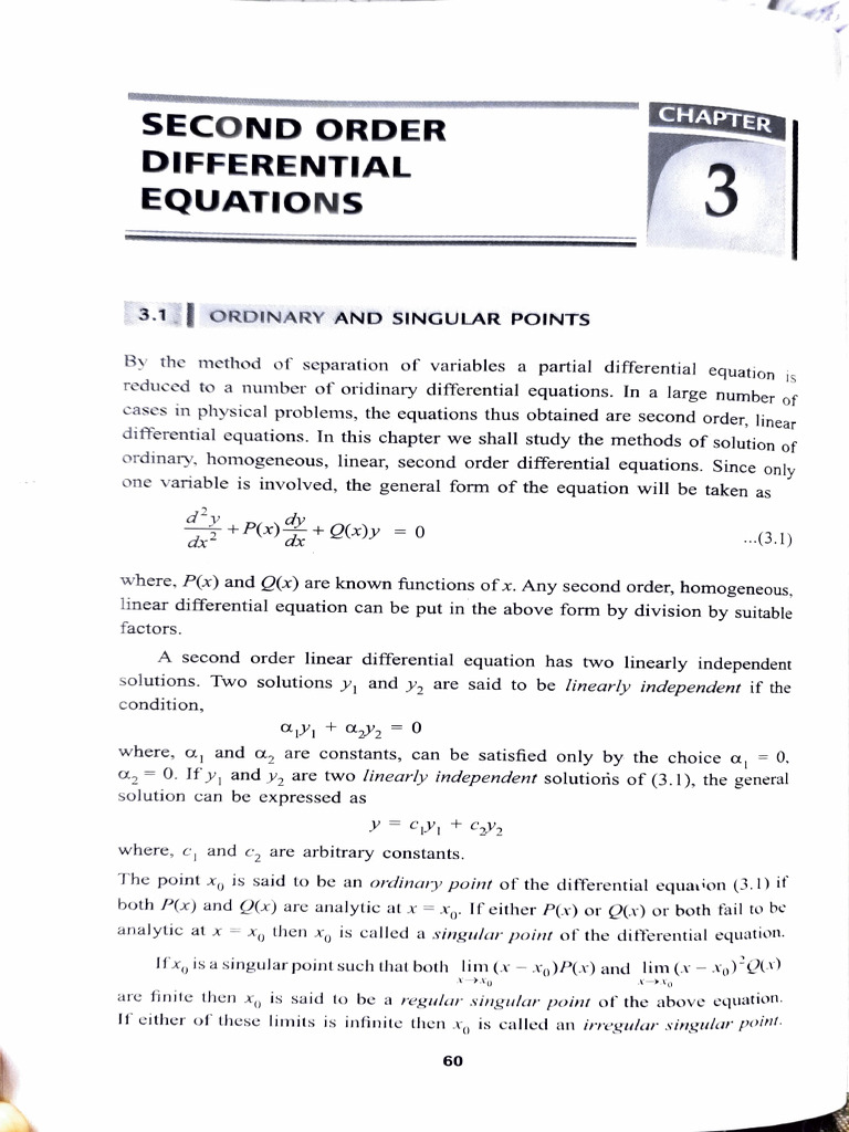 Second Order Differential Equations | PDF