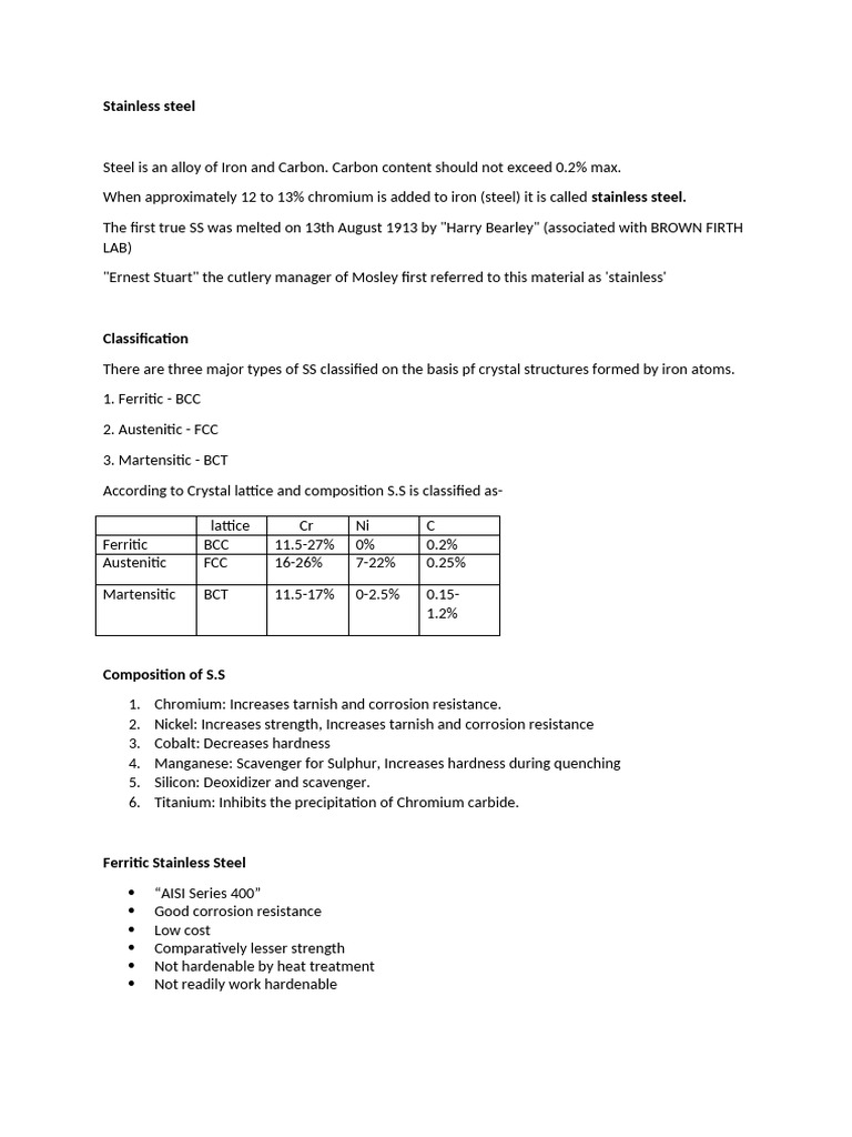 Stainless Steel | PDF