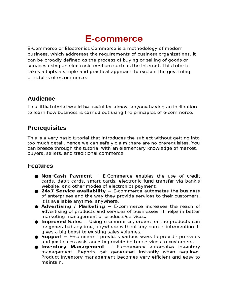 Ecommerce | PDF