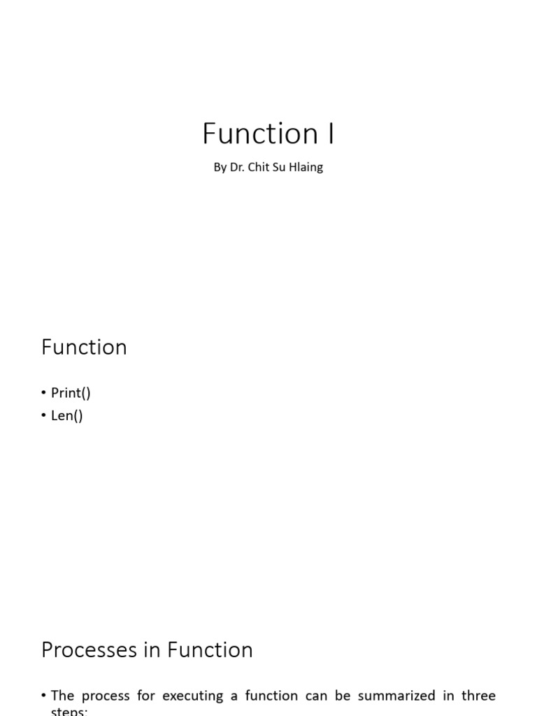 Function I | PDF