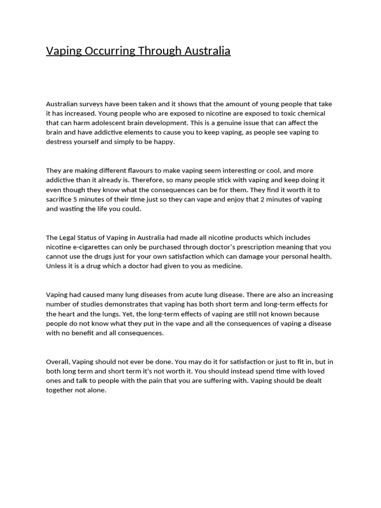 Vaping Problems in Australia | PDF