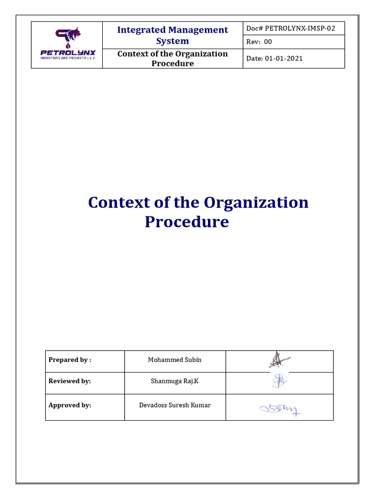 ISO of The Organization | PDF