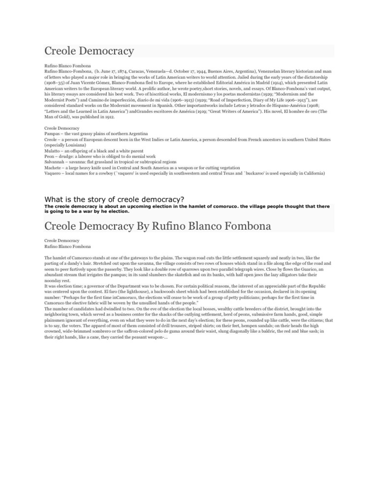Creole Democracy