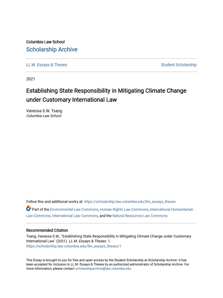 State Responsibility in Climate Change Law | PDF | United Nations ...