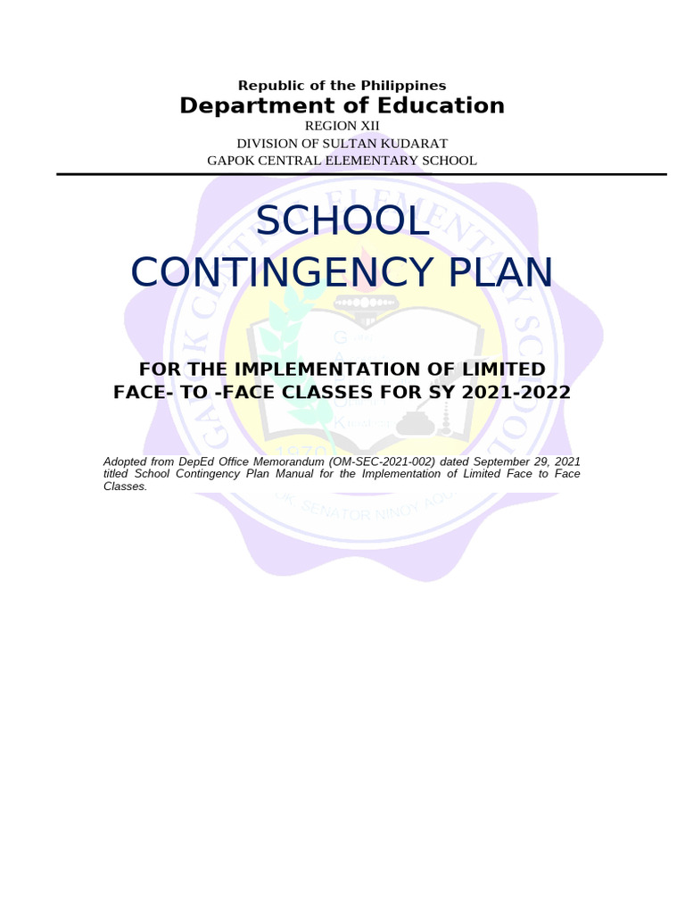 Final Contingency Plan | PDF
