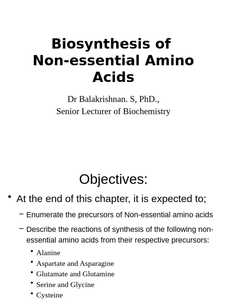 Biosynthesis of NEAA | PDF