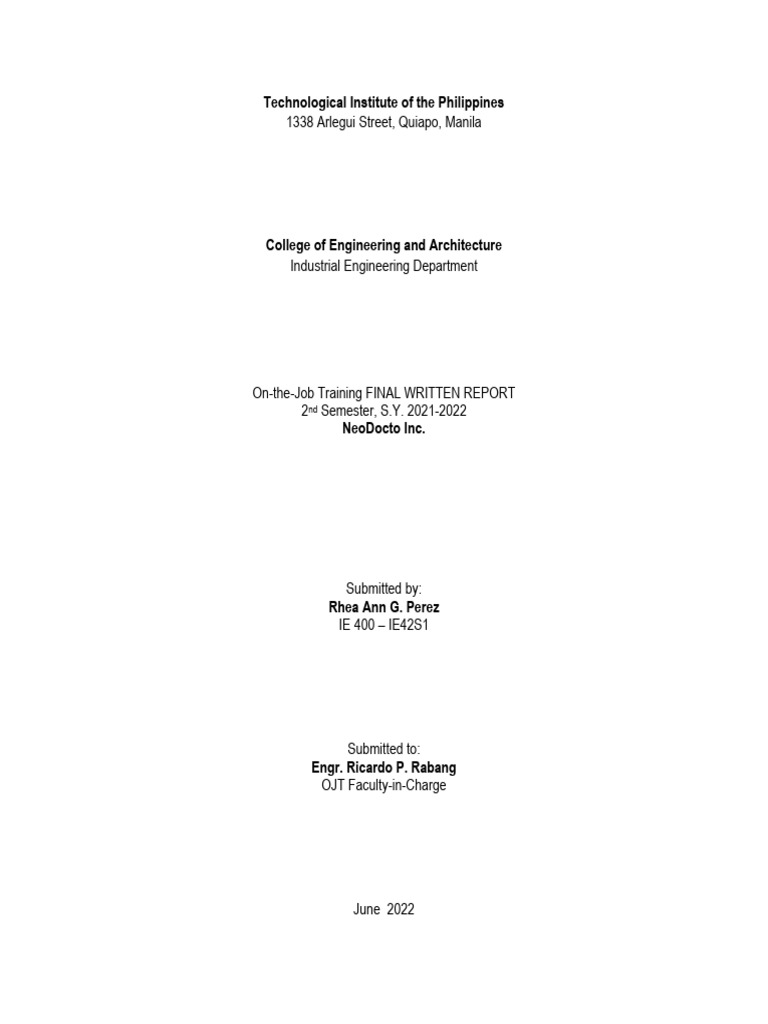 Best - Perez - Final Report | PDF