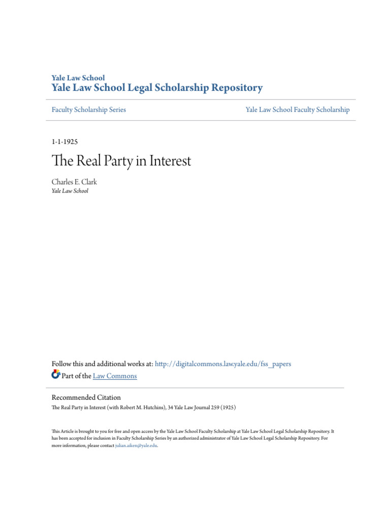 The Real Party in Interest | PDF