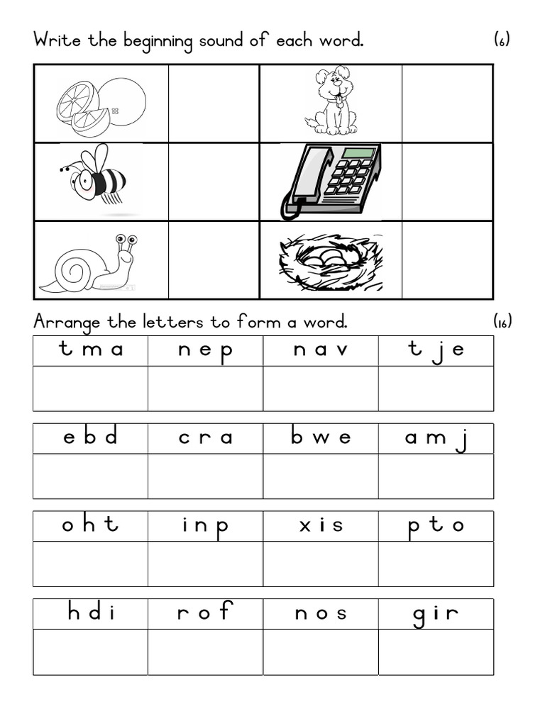 phonics-practice-test-1-beginning-sounds-jumbled-words | PDF