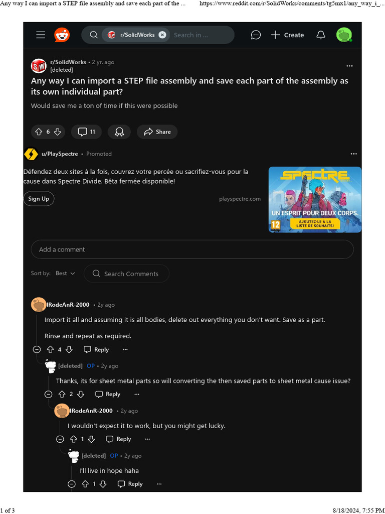 Any Way I Can Import A STEP File Assembly and Save Each Part of The ...