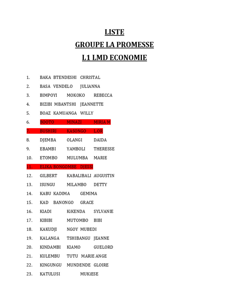 Liste Prom | PDF