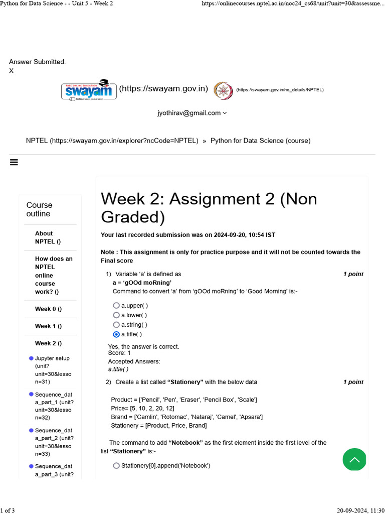 Python For Data Science - Unit 5 - Week 2 | PDF