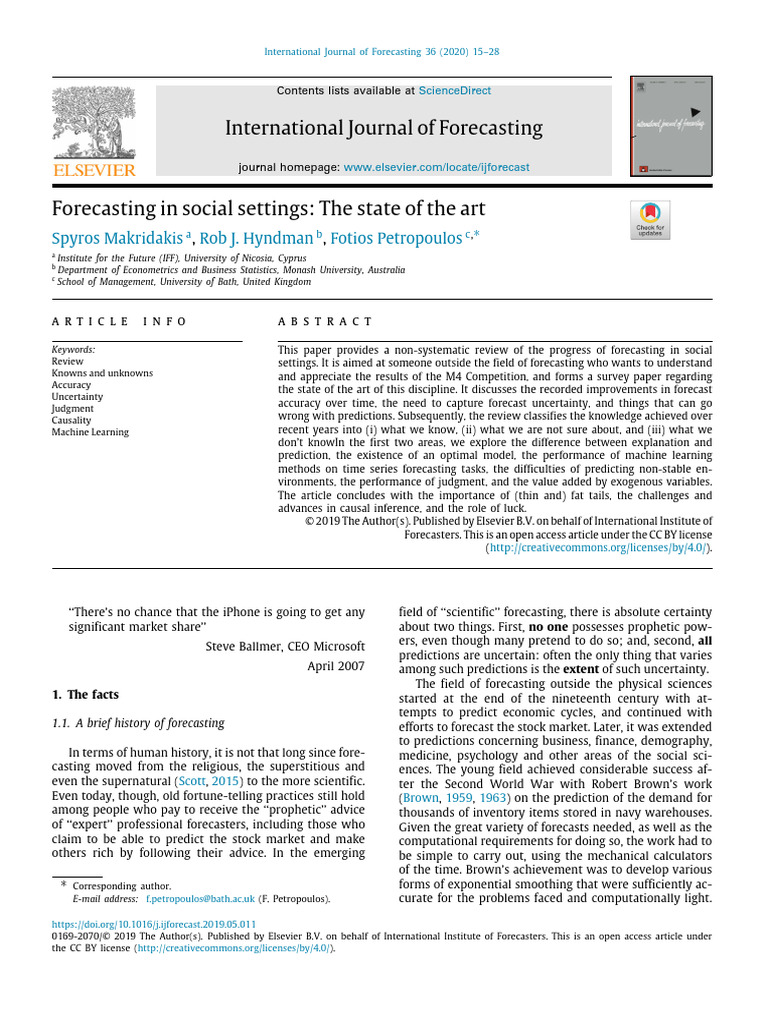 Forecasting State of The Art | PDF