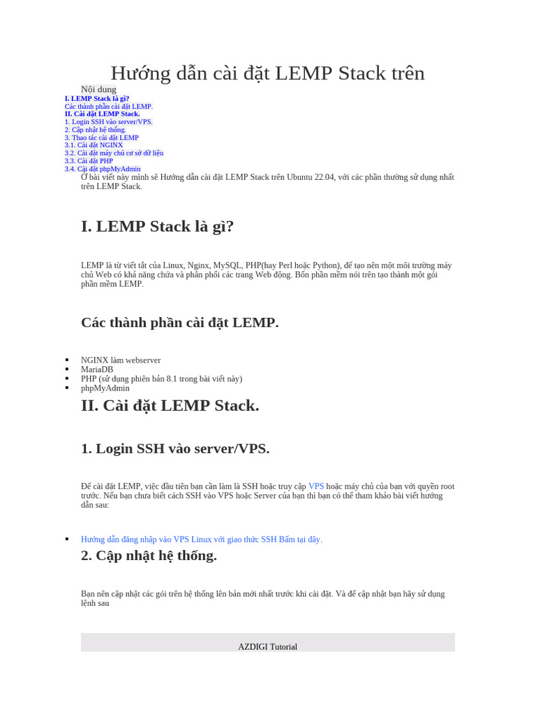 5.3 - Hướng Dẫn Cài Đặt LEMP Stack Trên Ubuntu 22.04 | PDF