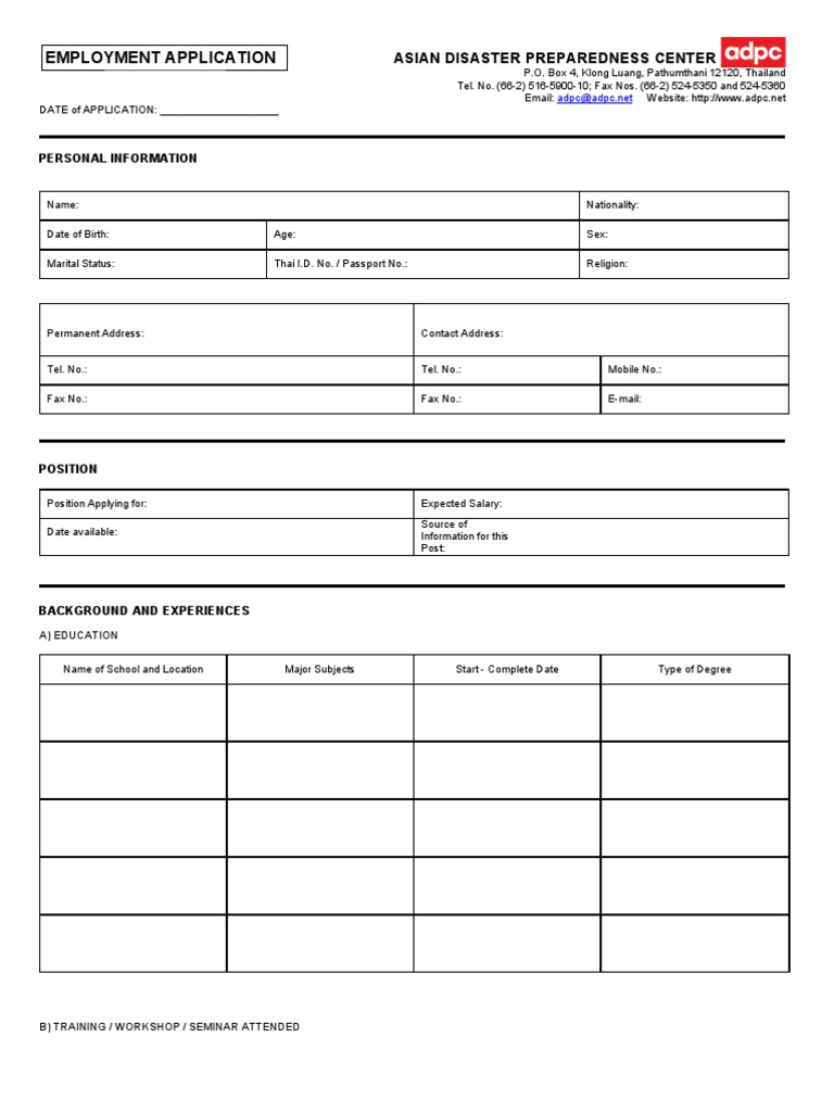 Adpcapplicationform | PDF