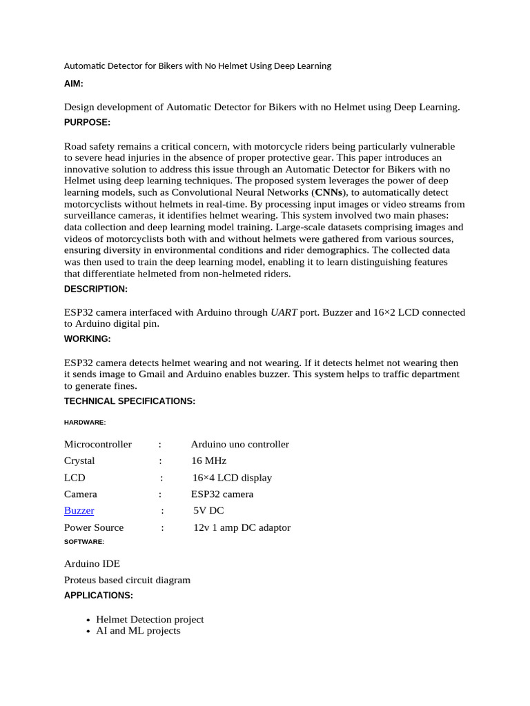 Automatic Detector For Bikers With No Helmet Using Deep Learning | PDF