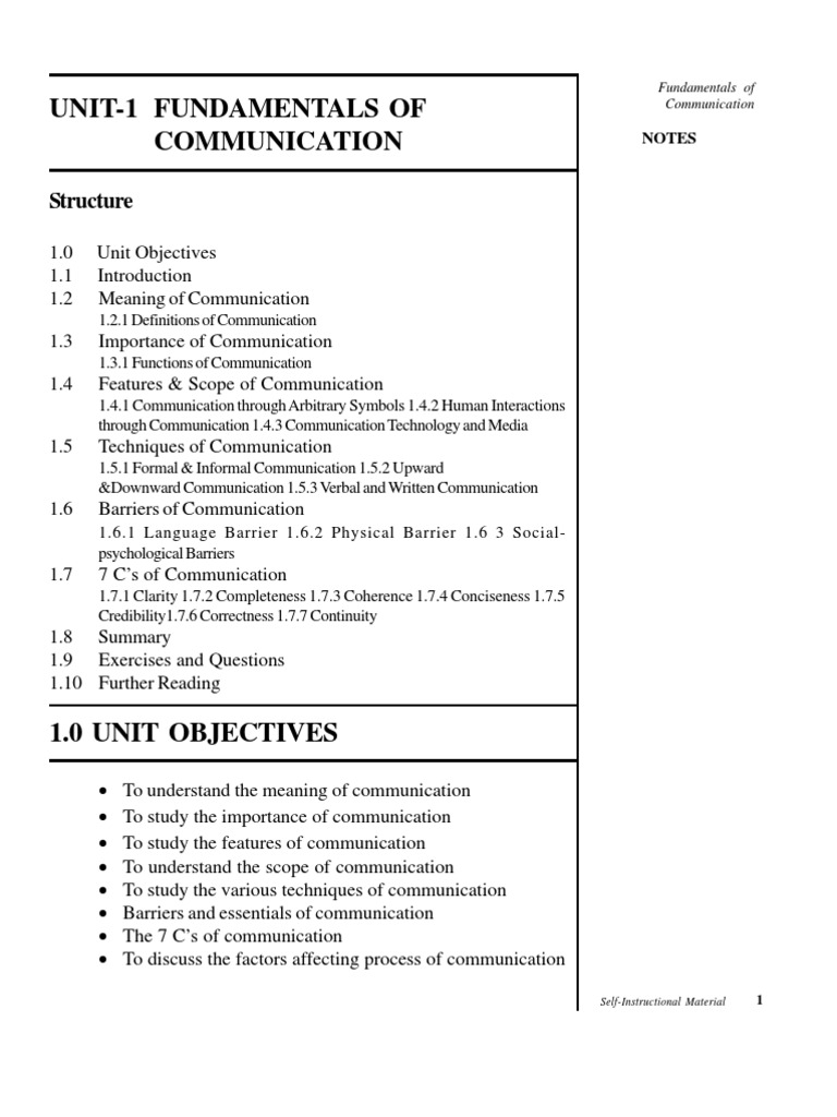 Fundamentals of Communication Concepts | PDF