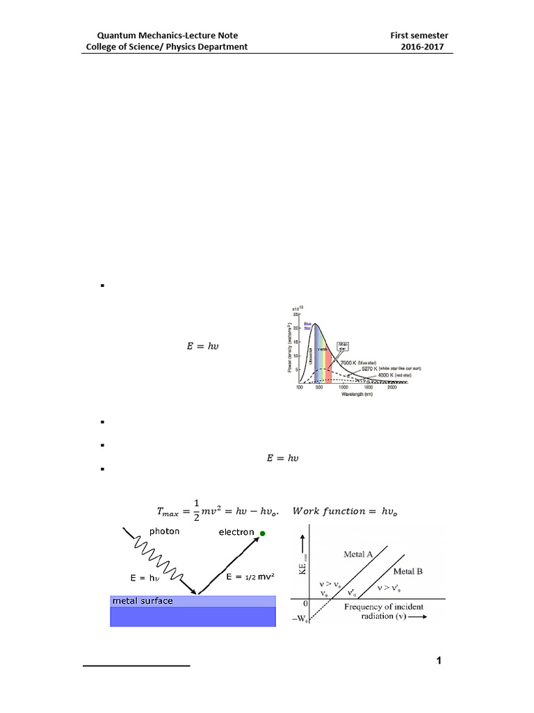 Quantum Mechanics Lecture Note Pdf