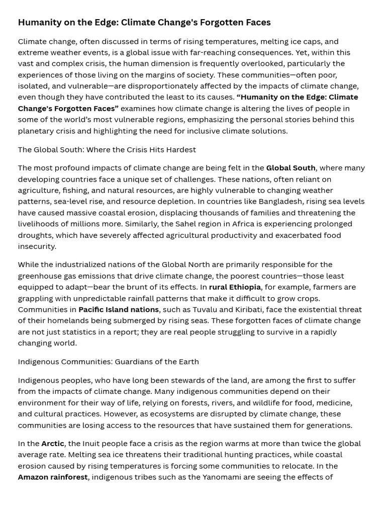 Humanity on the edge pdf