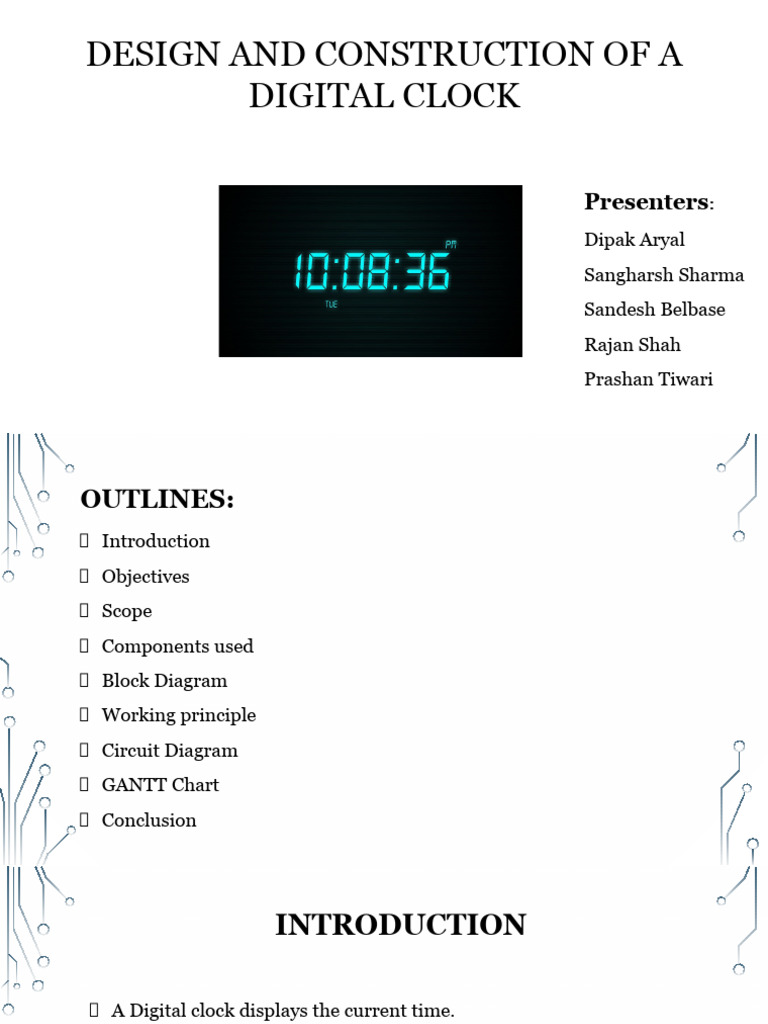 Digital Clock Final Presentation | PDF