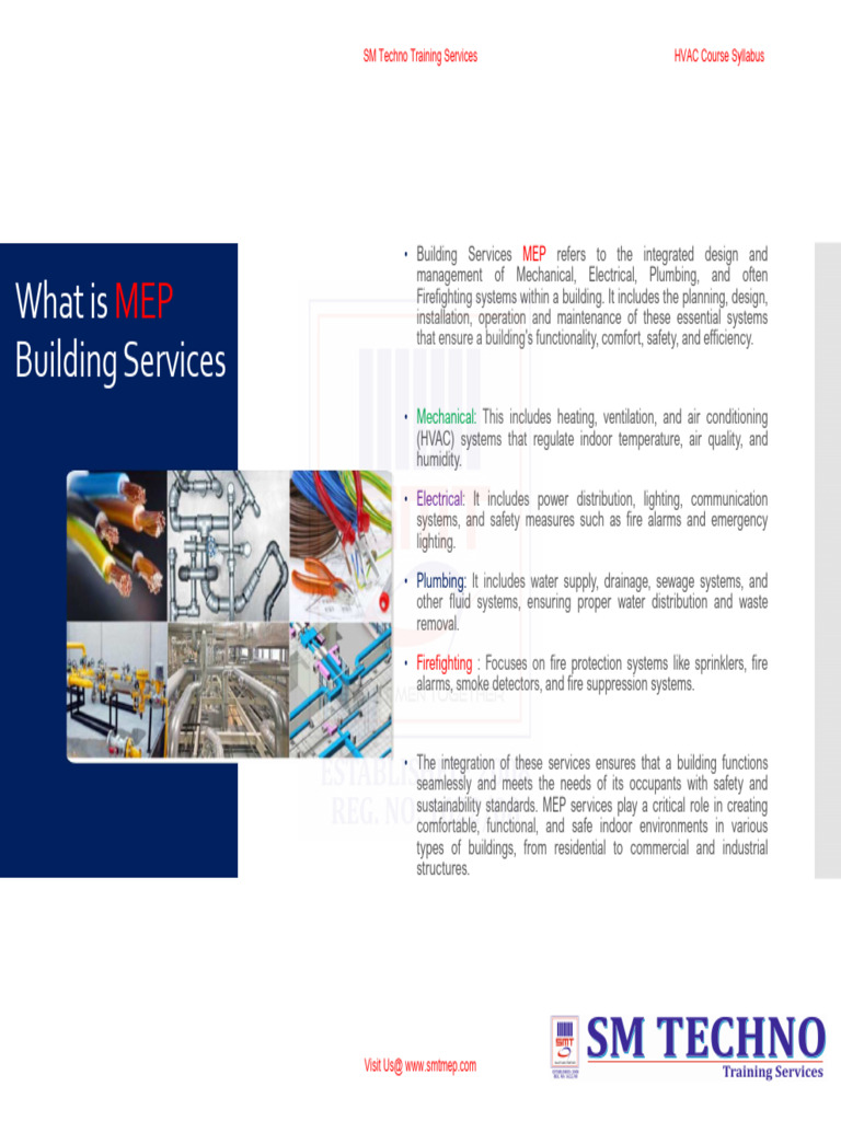 MEP HVAC Course Overview | PDF | Firefighting | Civil Engineering