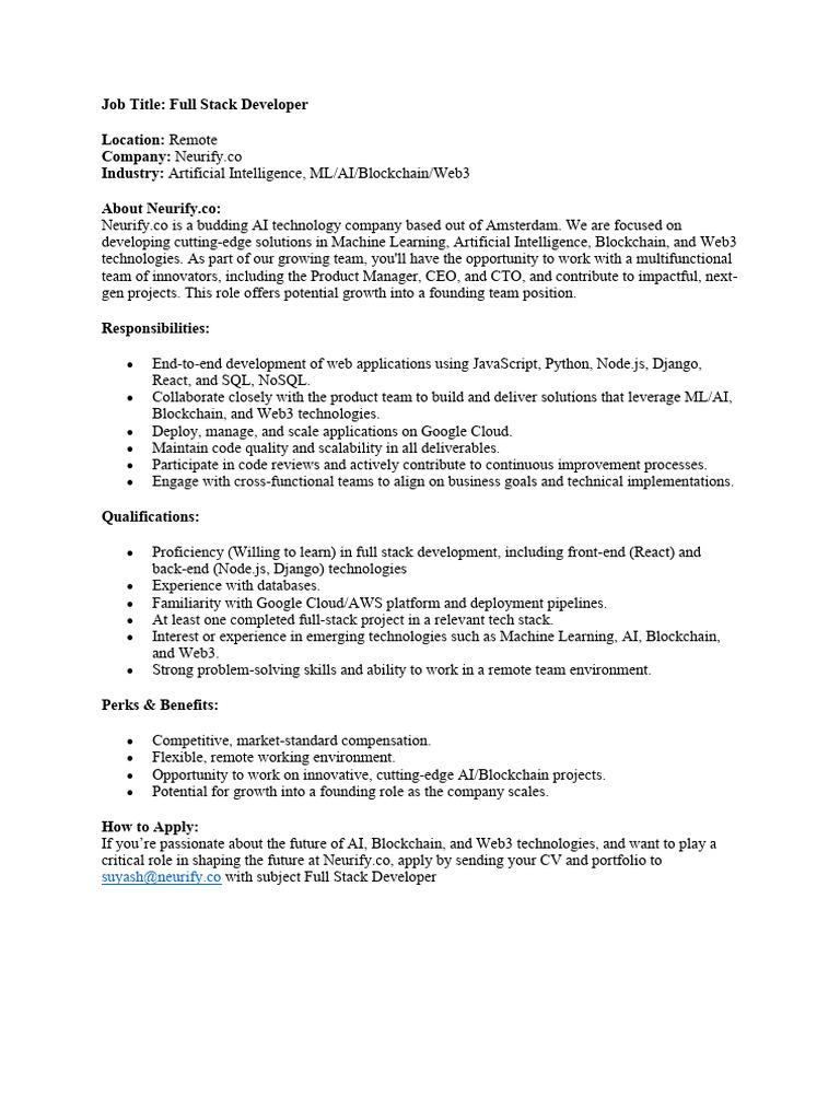 Job Description | PDF | Art | Computers
