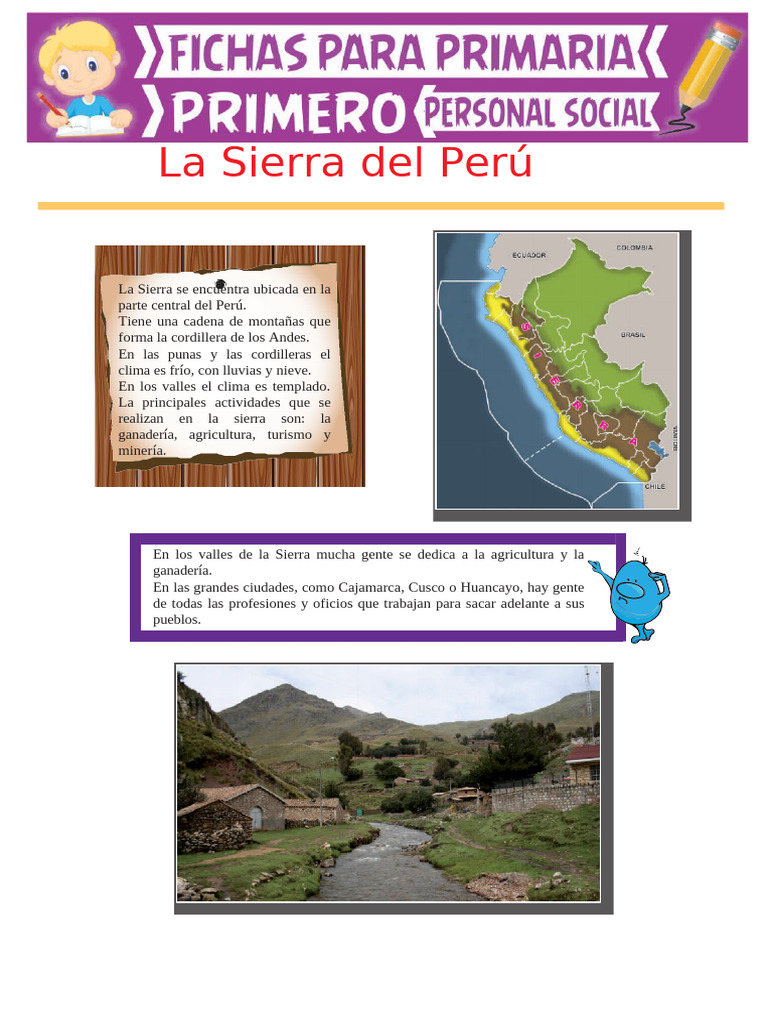 La Sierra Del Perú para Primer Grado de Primaria | PDF