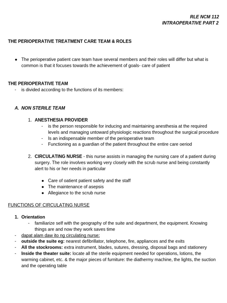 4 Rle NCM 112 Intraoperative Part 2 | PDF