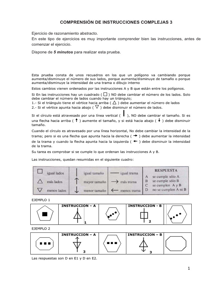 Comprension Instrucciones Complejas 3 | PDF