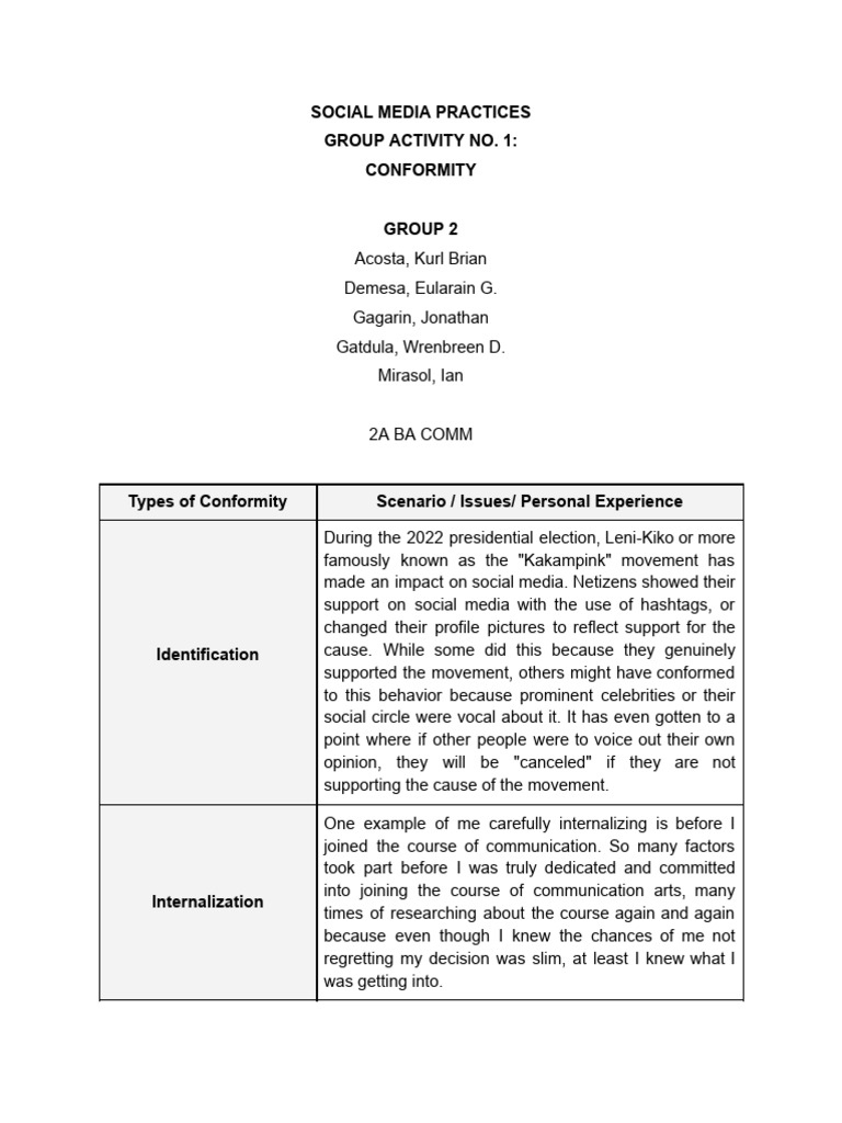 Group Activity 1 - SMP | PDF
