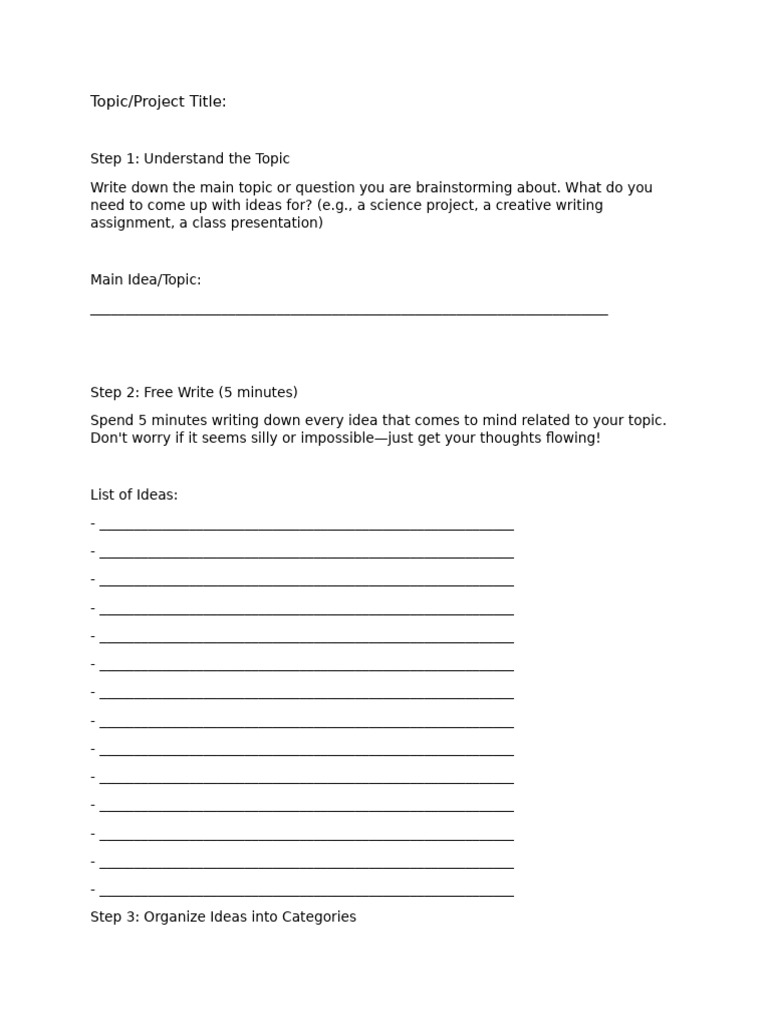 Brainstorming Template | PDF