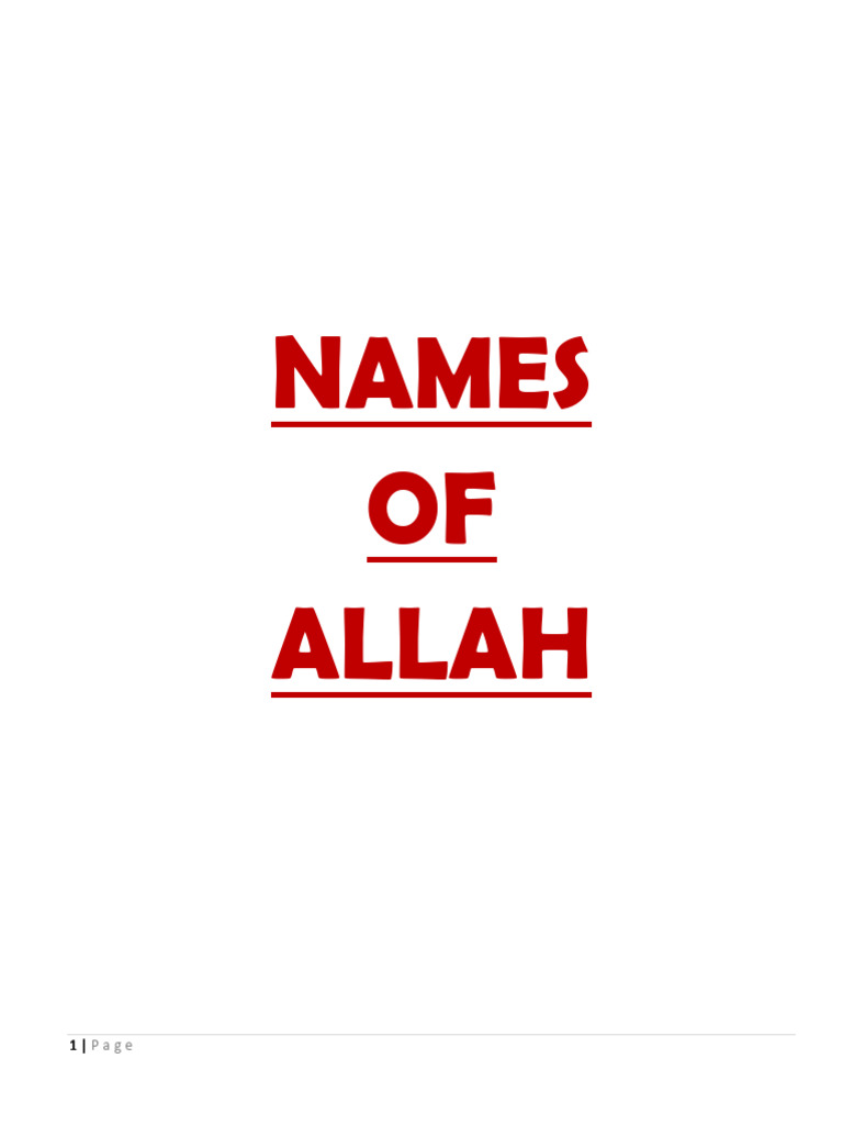 NAMES OF ALLAH-2 | PDF