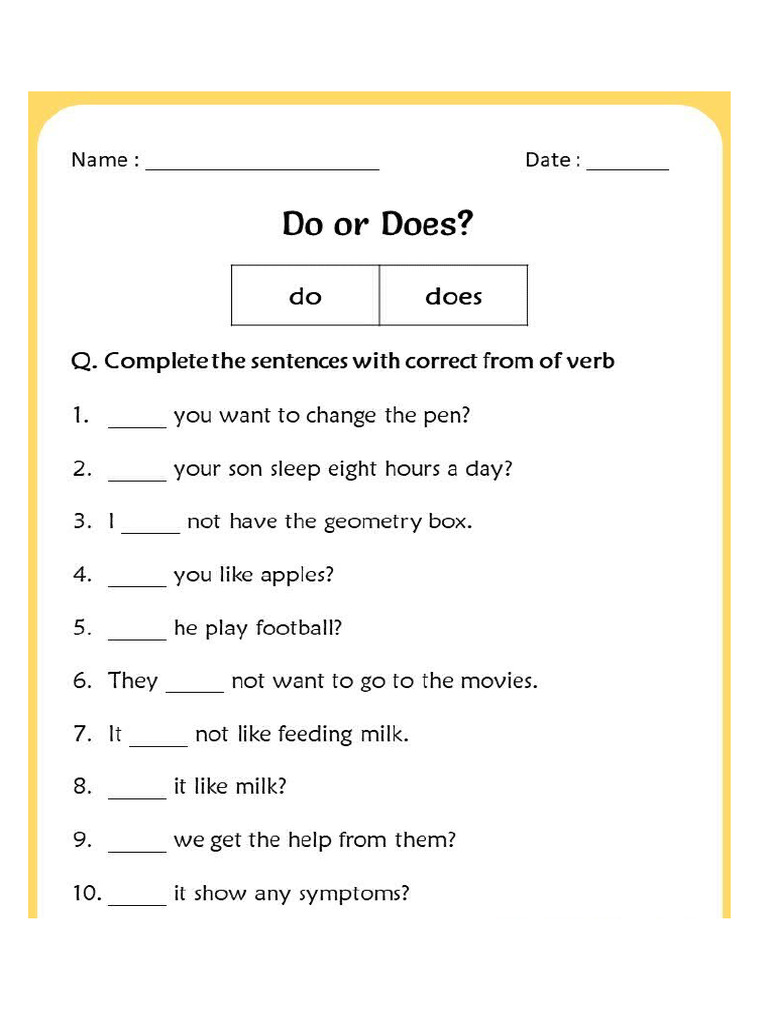 Exercise .-Do.-Does Ok | PDF