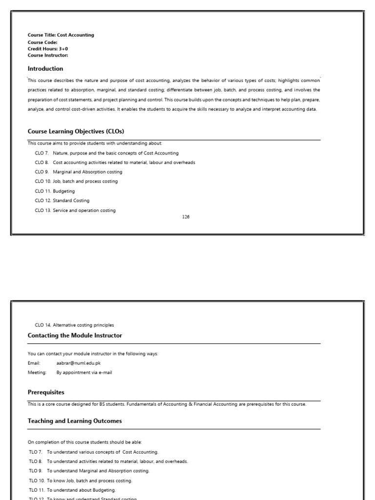 Cost Accounting BSAF | PDF