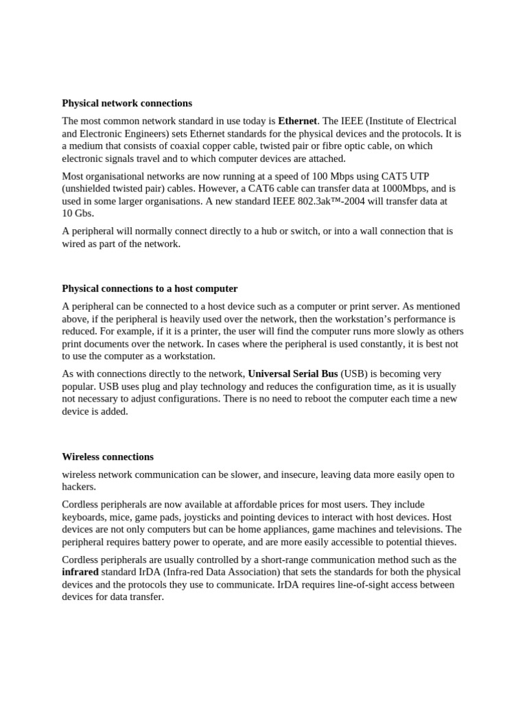 Physical Network Connections | PDF