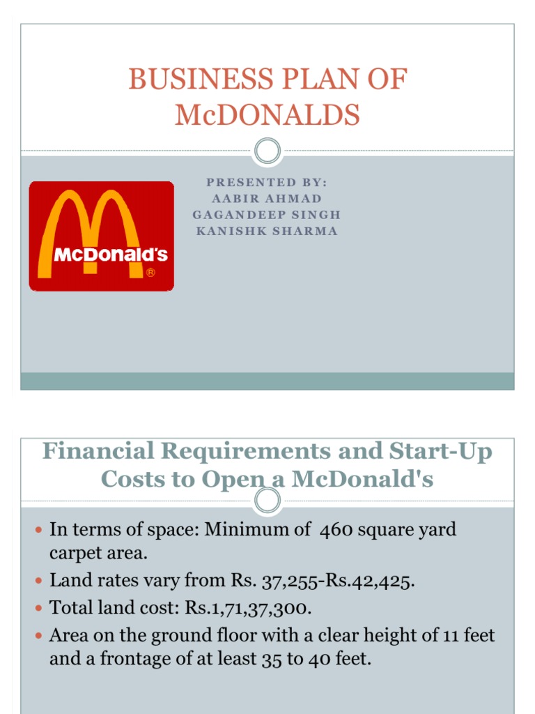 mcdonald's business plan