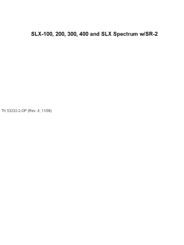 TK 53232_SLX 100_200_400 w SR2_Operator Manual Rev. 4 11-08EN |  Electromagnetic Compatibility | Hvac
